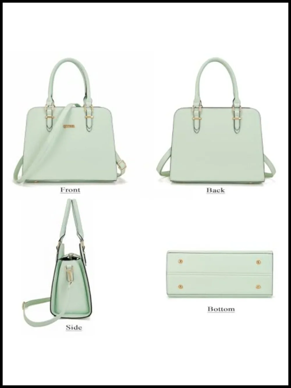 Satchel Purse Set with Faux Leather and Wallet Clutch Work Tote Bag 2pc